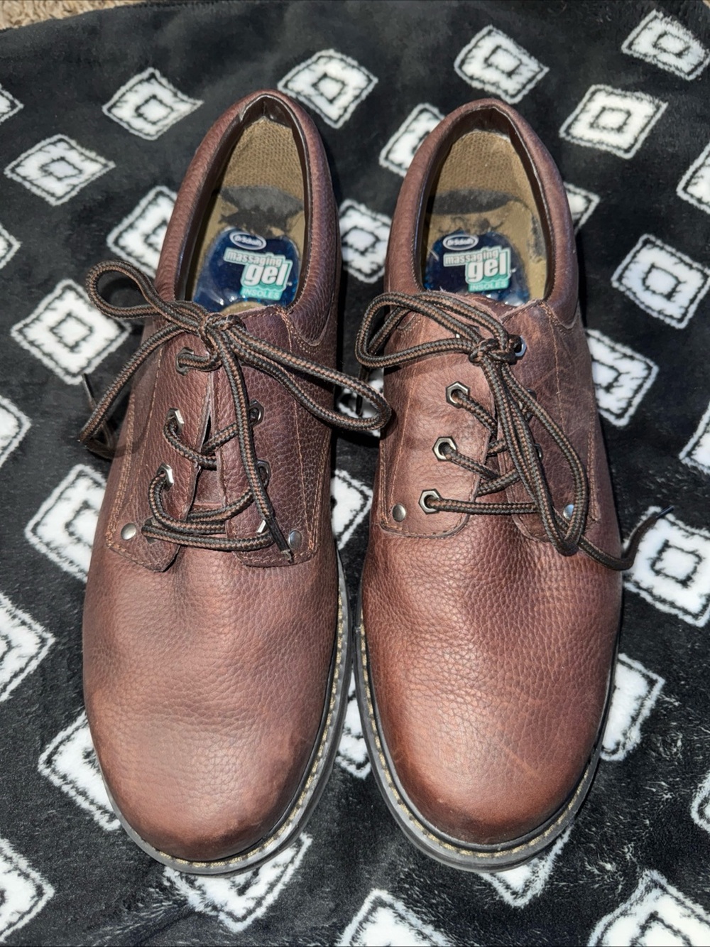 Skechers Men's Brown Leather Lace-Up Casual Work Boots